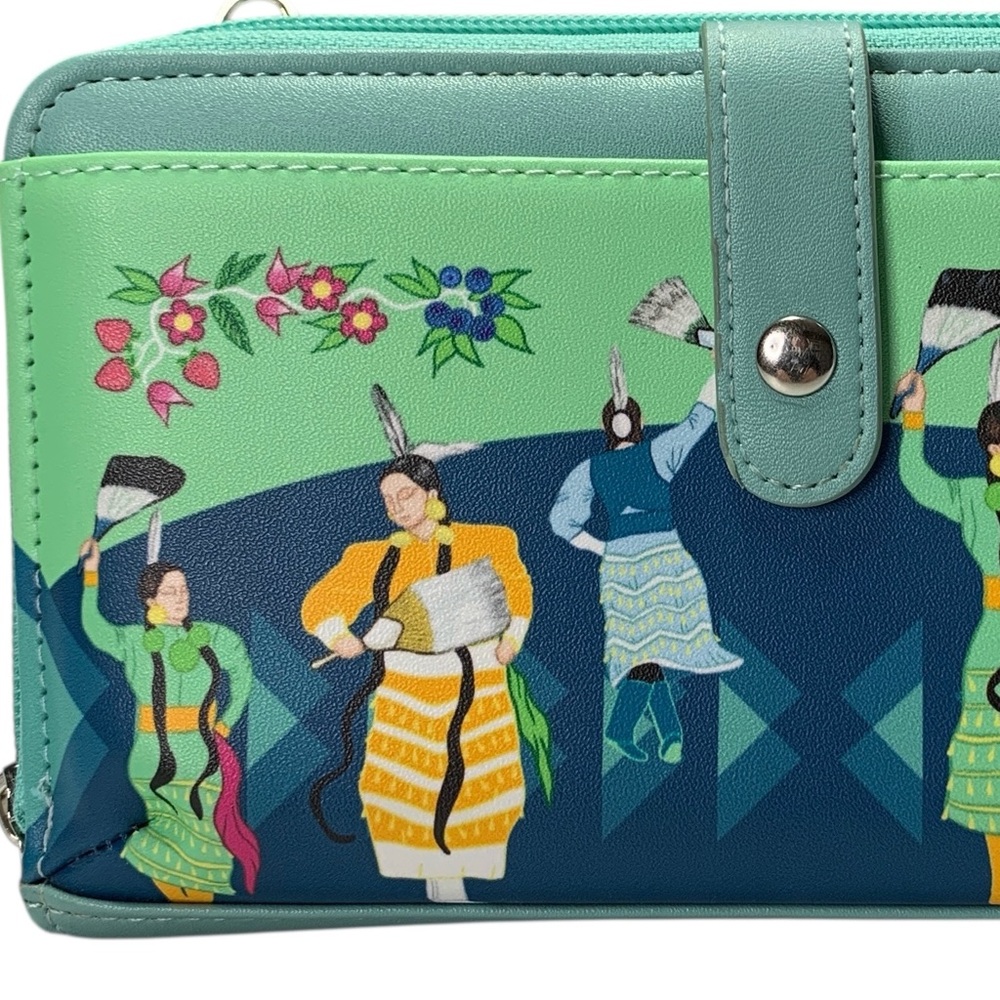 Native Northwest Crossbody Bag Wristlet Wallet Vegan Leather Indigenous Artist - Picture 3 of 16